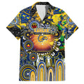 Personalised NAIDOC Week 2025 Eagles Football Family Matching Off Shoulder Short Dress and Hawaiian Shirt Aboriginal Dot Painting