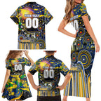 Personalised NAIDOC Week 2025 Eagles Football Family Matching Short Sleeve Bodycon Dress and Hawaiian Shirt Aboriginal Dot Painting