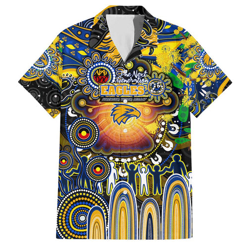 Personalised NAIDOC Week 2025 Eagles Football Family Matching Short Sleeve Bodycon Dress and Hawaiian Shirt Aboriginal Dot Painting