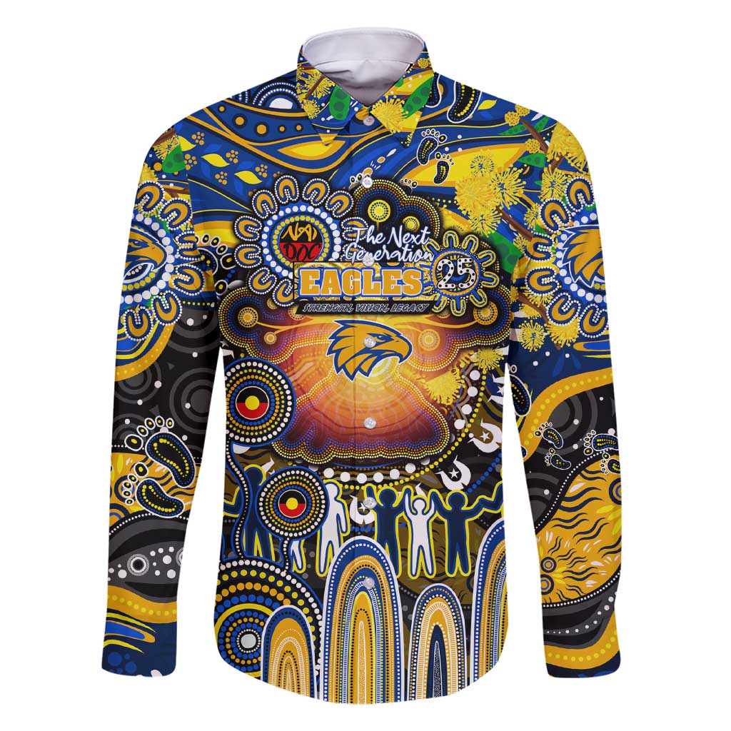Personalised NAIDOC Week 2025 Eagles Football Family Matching Short Sleeve Bodycon Dress and Hawaiian Shirt Aboriginal Dot Painting