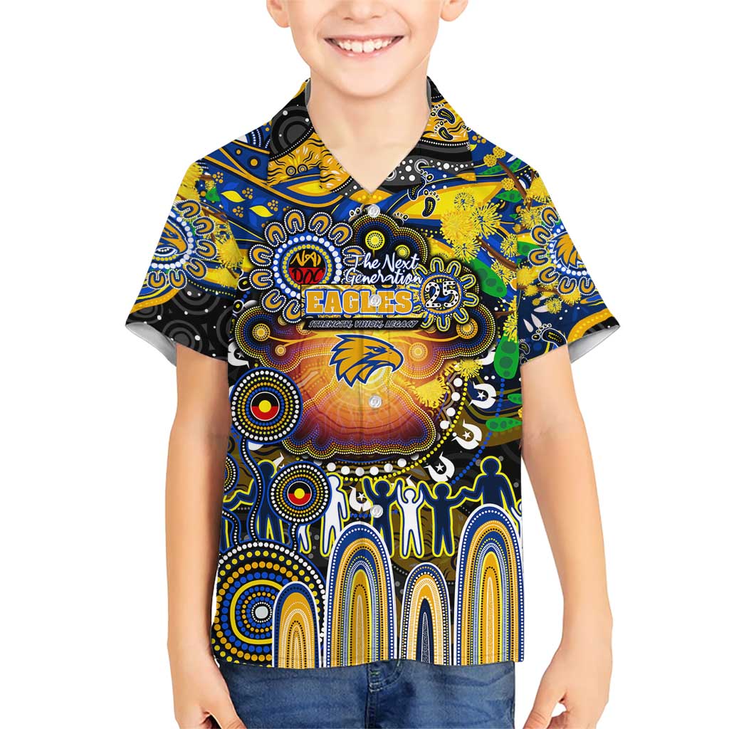 Personalised NAIDOC Week 2025 Eagles Football Family Matching Short Sleeve Bodycon Dress and Hawaiian Shirt Aboriginal Dot Painting