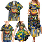 Personalised NAIDOC Week 2025 Eagles Football Family Matching Summer Maxi Dress and Hawaiian Shirt Aboriginal Dot Painting