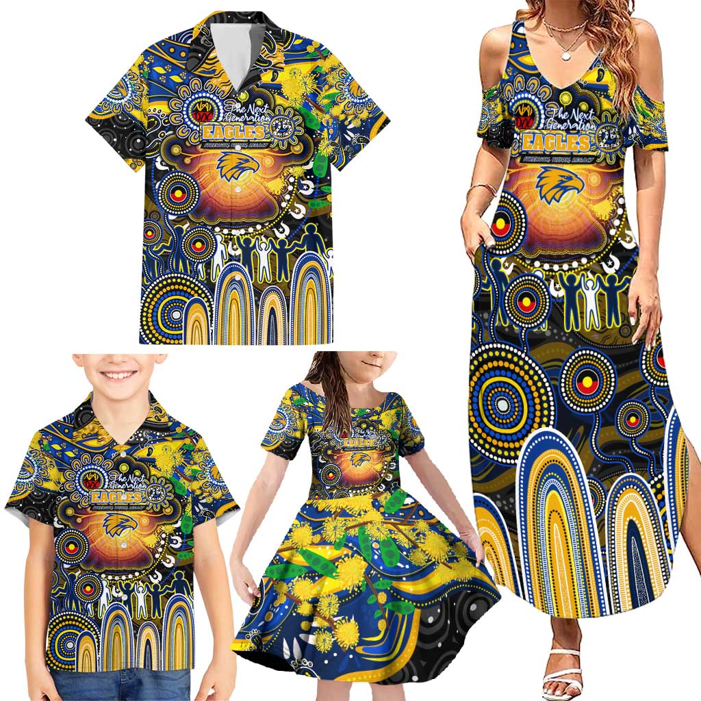 Personalised NAIDOC Week 2025 Eagles Football Family Matching Summer Maxi Dress and Hawaiian Shirt Aboriginal Dot Painting