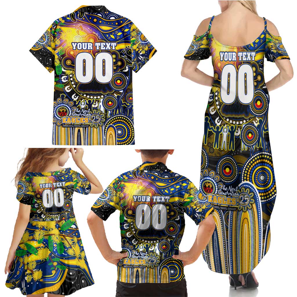 Personalised NAIDOC Week 2025 Eagles Football Family Matching Summer Maxi Dress and Hawaiian Shirt Aboriginal Dot Painting