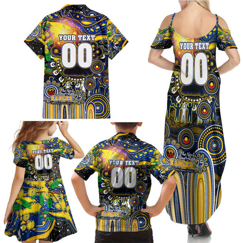Personalised NAIDOC Week 2025 Eagles Football Family Matching Summer Maxi Dress and Hawaiian Shirt Aboriginal Dot Painting
