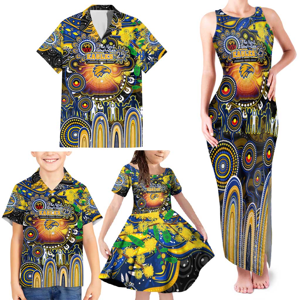 Personalised NAIDOC Week 2025 Eagles Football Family Matching Tank Maxi Dress and Hawaiian Shirt Aboriginal Dot Painting