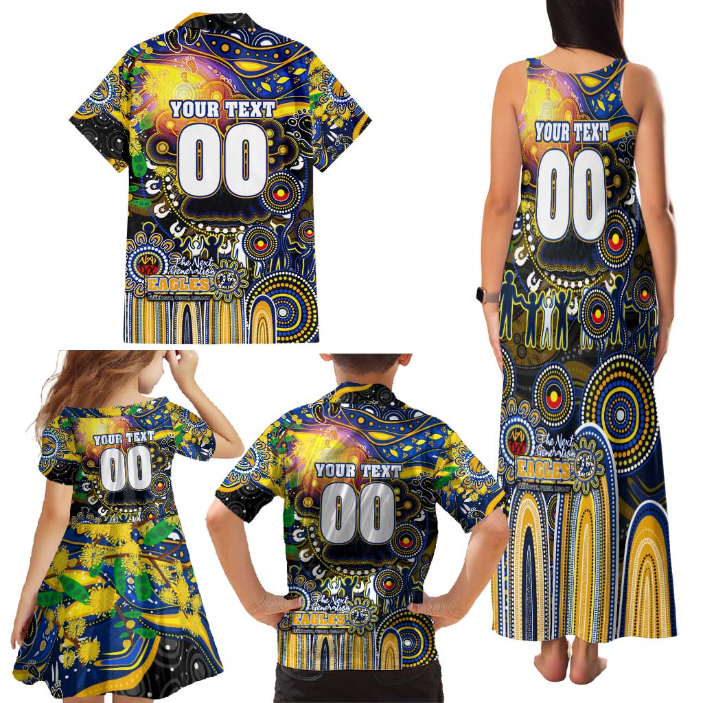 Personalised NAIDOC Week 2025 Eagles Football Family Matching Tank Maxi Dress and Hawaiian Shirt Aboriginal Dot Painting