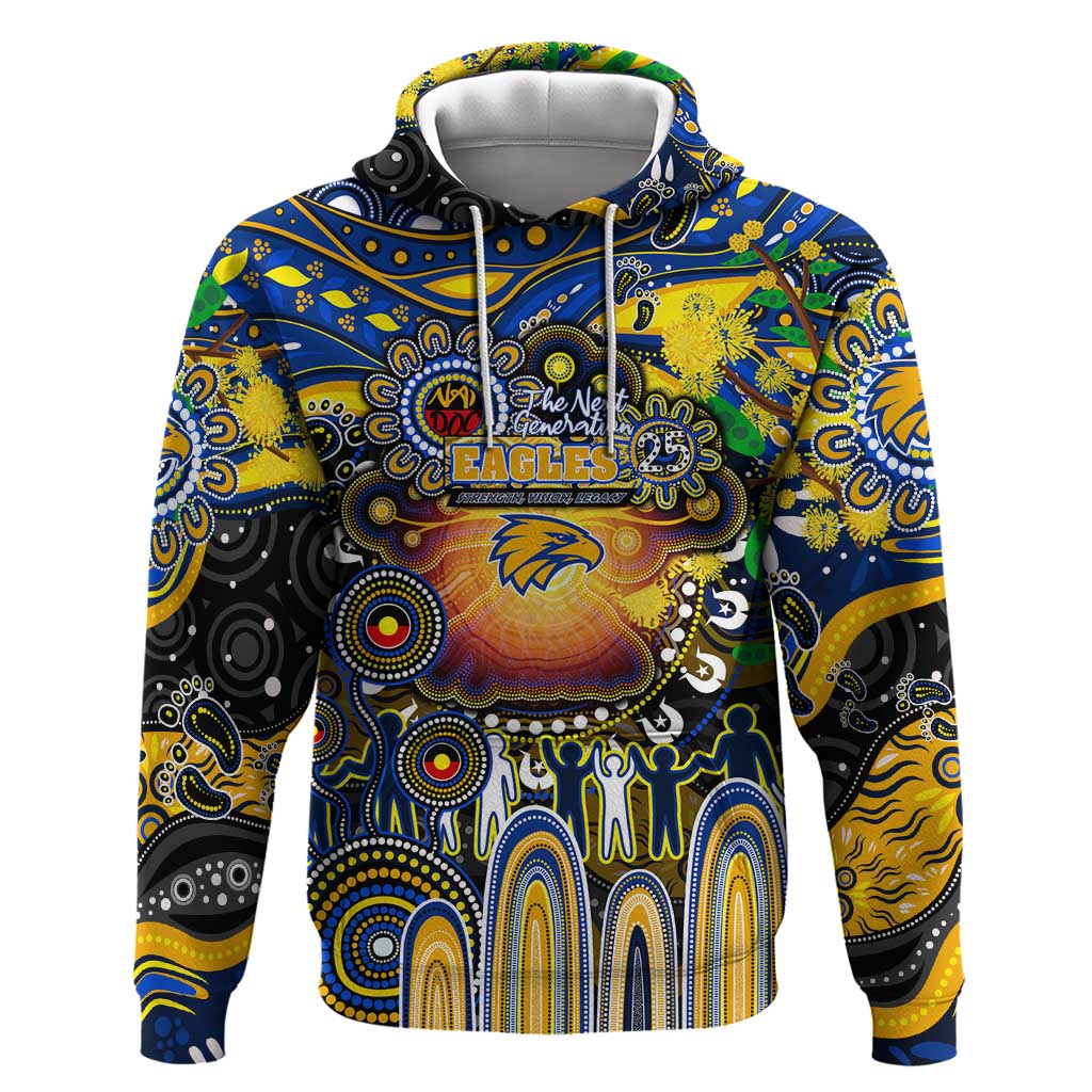 Personalised NAIDOC Week 2025 Eagles Football Hoodie Aboriginal Dot Painting