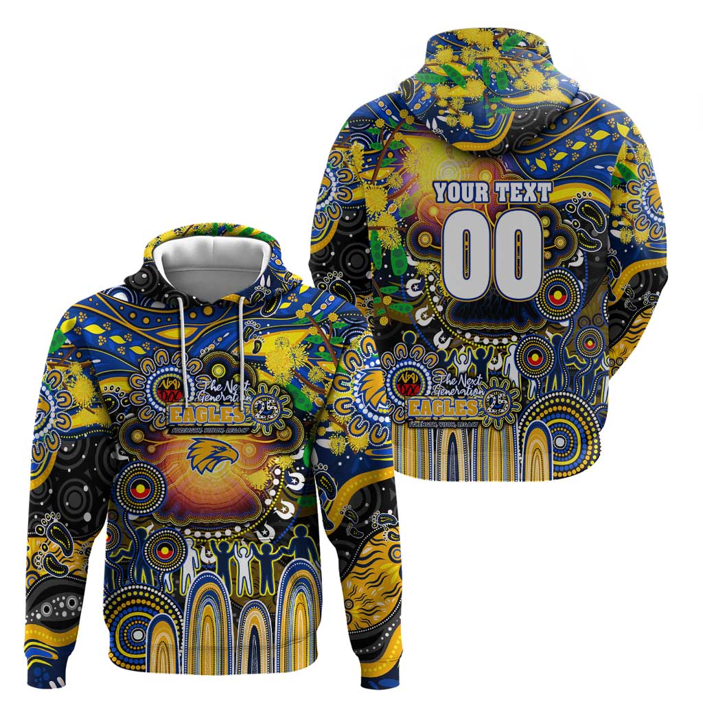 Personalised NAIDOC Week 2025 Eagles Football Hoodie Aboriginal Dot Painting