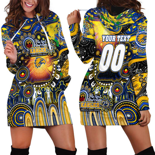 Personalised NAIDOC Week 2025 Eagles Football Hoodie Dress Aboriginal Dot Painting