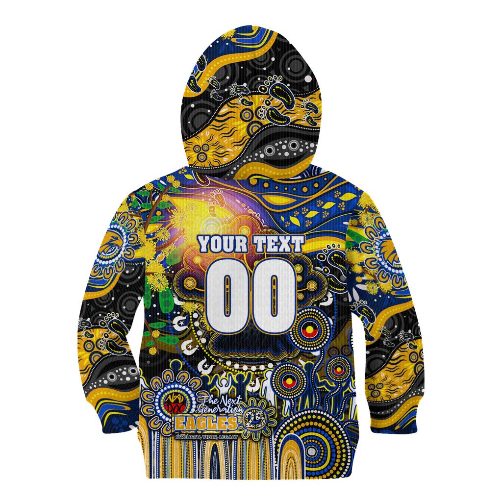 Personalised NAIDOC Week 2025 Eagles Football Kid Hoodie Aboriginal Dot Painting