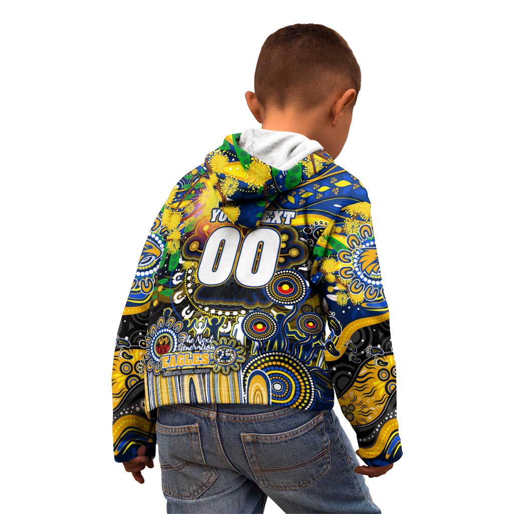 Personalised NAIDOC Week 2025 Eagles Football Kid Hoodie Aboriginal Dot Painting
