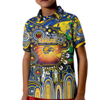Personalised NAIDOC Week 2025 Eagles Football Kid Polo Shirt Aboriginal Dot Painting