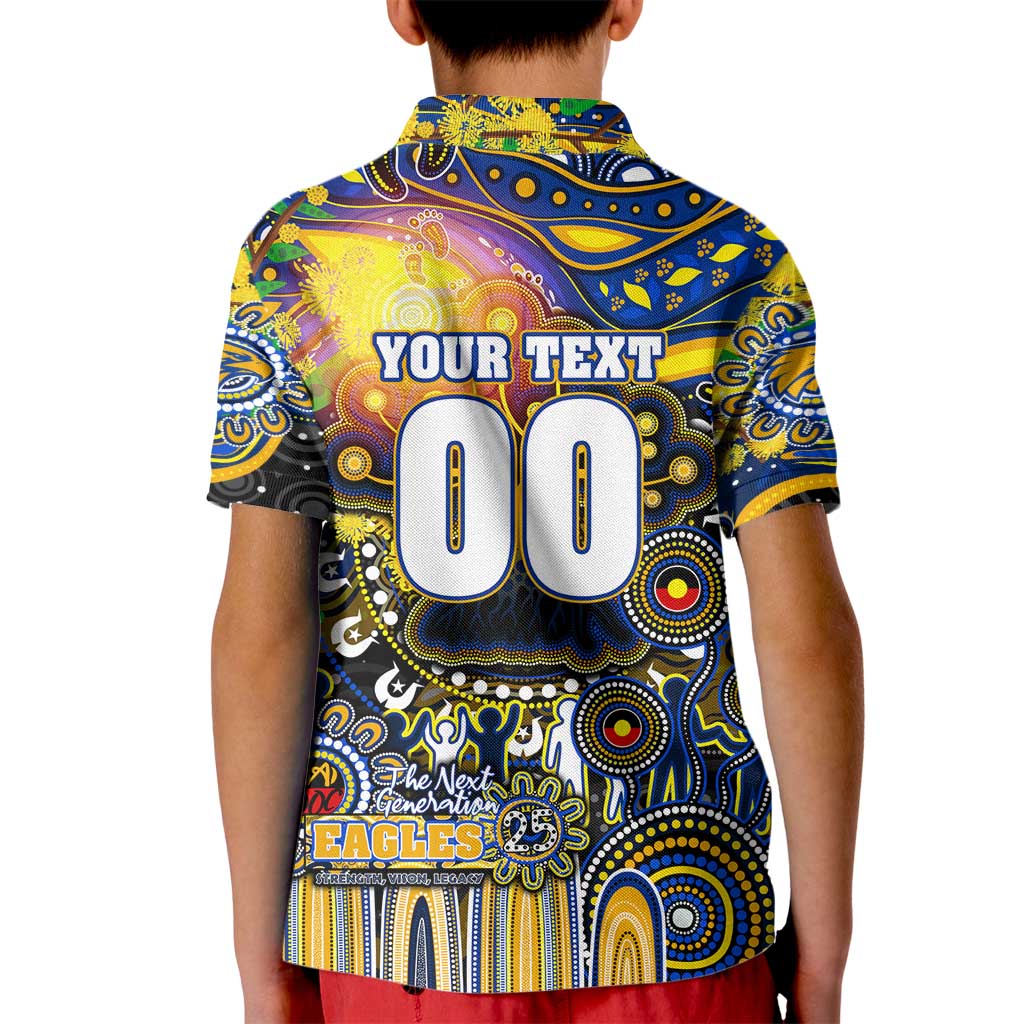 Personalised NAIDOC Week 2025 Eagles Football Kid Polo Shirt Aboriginal Dot Painting