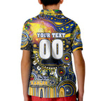 Personalised NAIDOC Week 2025 Eagles Football Kid Polo Shirt Aboriginal Dot Painting