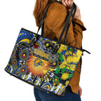NAIDOC Week 2025 Eagles Football Leather Tote Bag Aboriginal Dot Painting