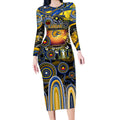 Personalised NAIDOC Week 2025 Eagles Football Long Sleeve Bodycon Dress Aboriginal Dot Painting