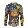 Personalised NAIDOC Week 2025 Eagles Football Long Sleeve Button Shirt Aboriginal Dot Painting