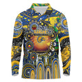 Personalised NAIDOC Week 2025 Eagles Football Long Sleeve Polo Shirt Aboriginal Dot Painting