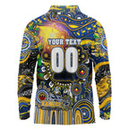 Personalised NAIDOC Week 2025 Eagles Football Long Sleeve Polo Shirt Aboriginal Dot Painting