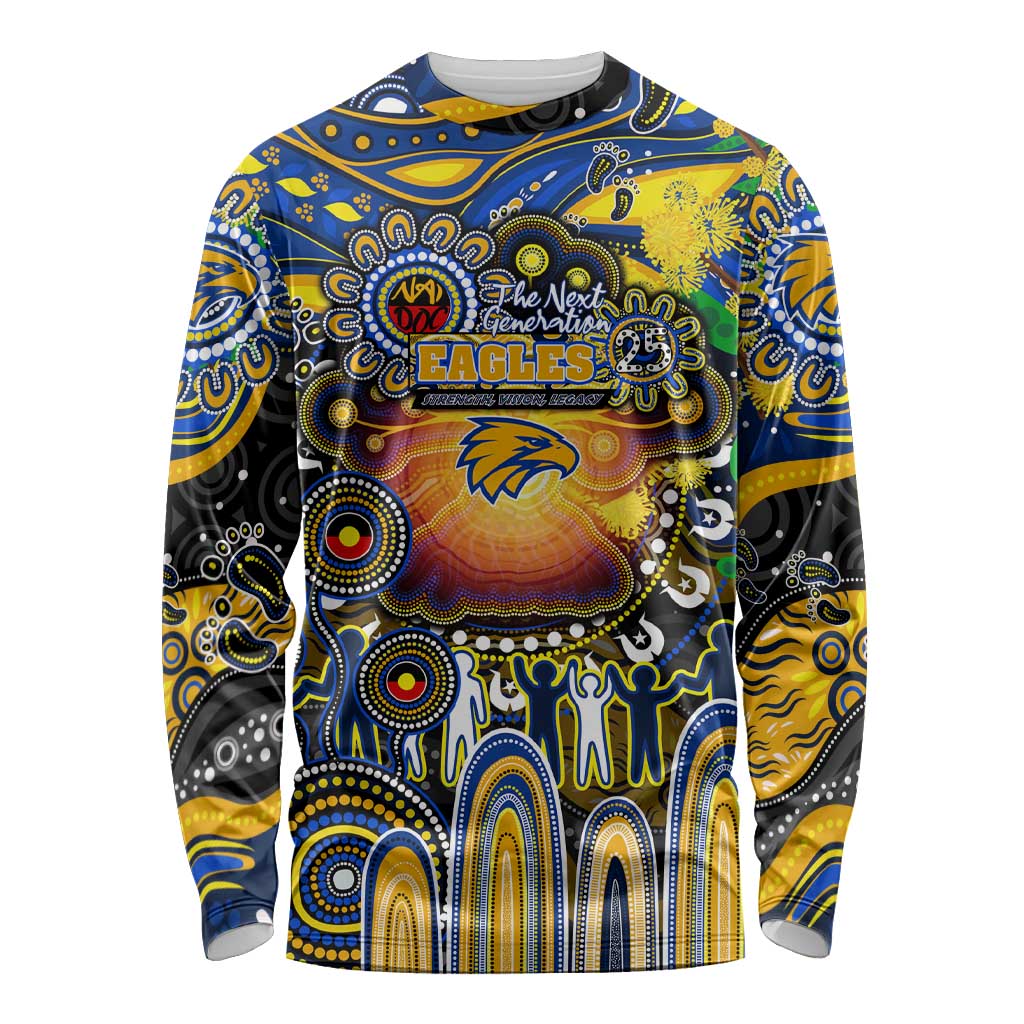 Personalised NAIDOC Week 2025 Eagles Football Long Sleeve Shirt Aboriginal Dot Painting