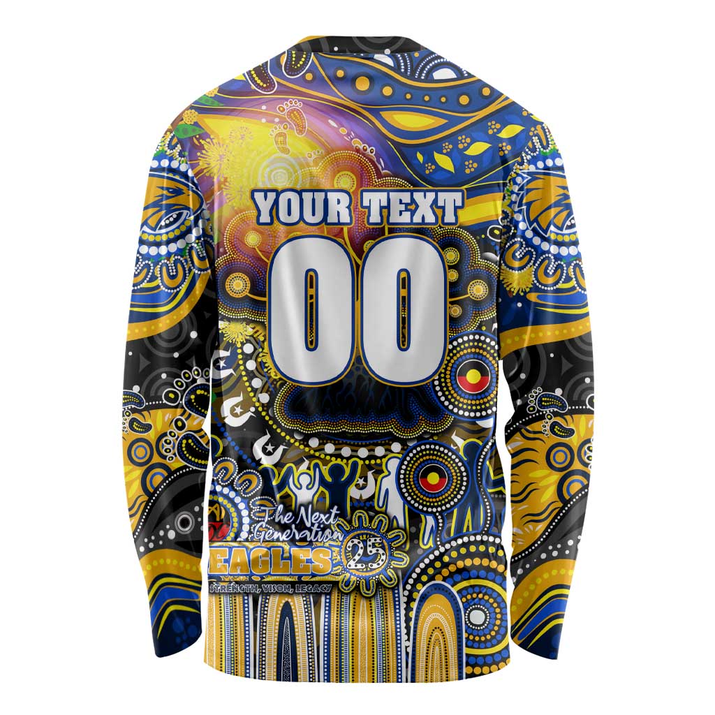 Personalised NAIDOC Week 2025 Eagles Football Long Sleeve Shirt Aboriginal Dot Painting