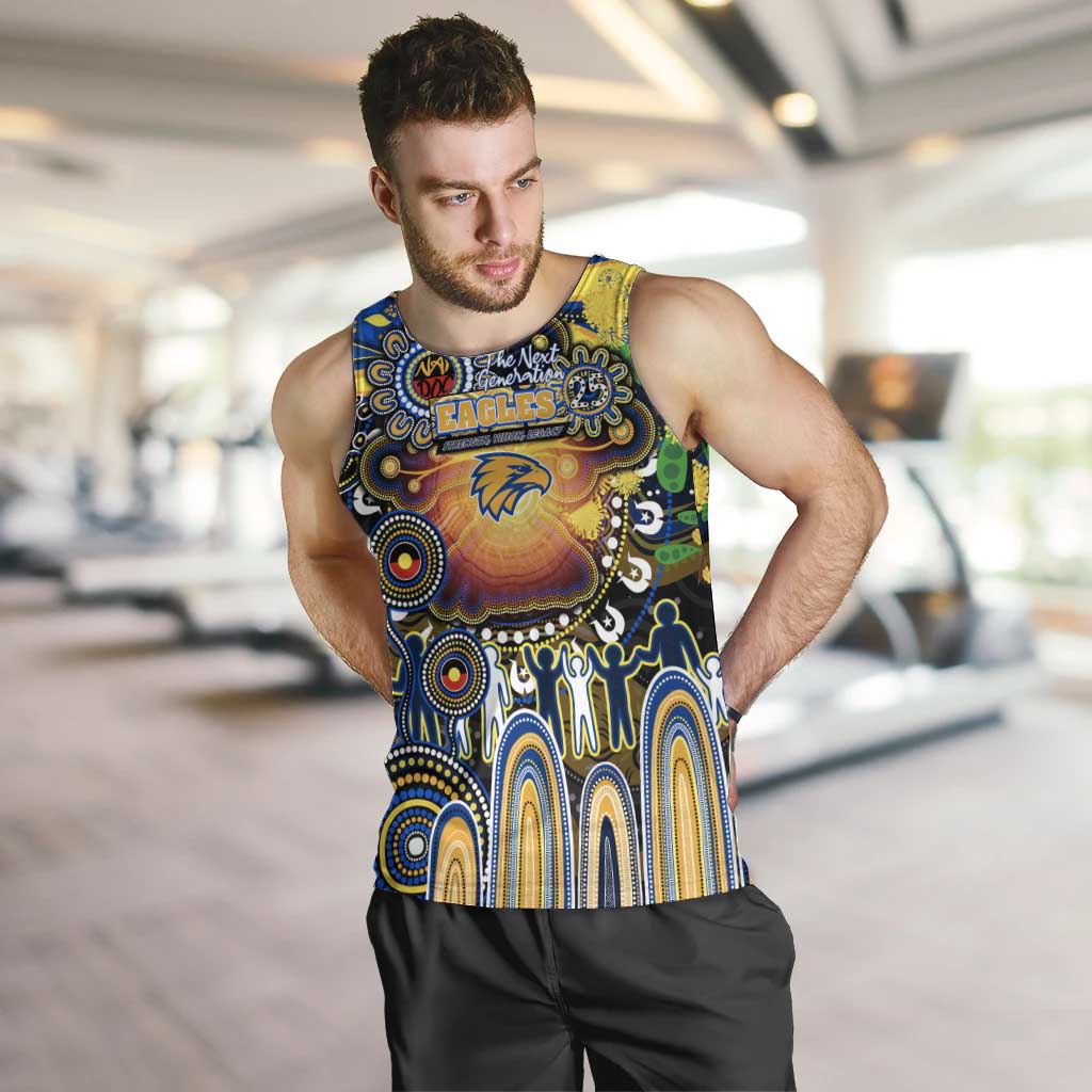 Personalised NAIDOC Week 2025 Eagles Football Men Tank Top Aboriginal Dot Painting