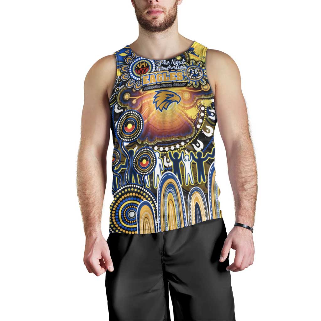 Personalised NAIDOC Week 2025 Eagles Football Men Tank Top Aboriginal Dot Painting