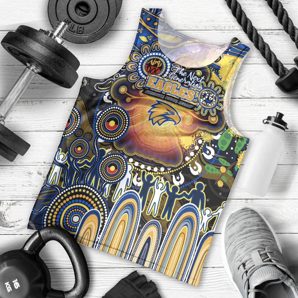 Personalised NAIDOC Week 2025 Eagles Football Men Tank Top Aboriginal Dot Painting