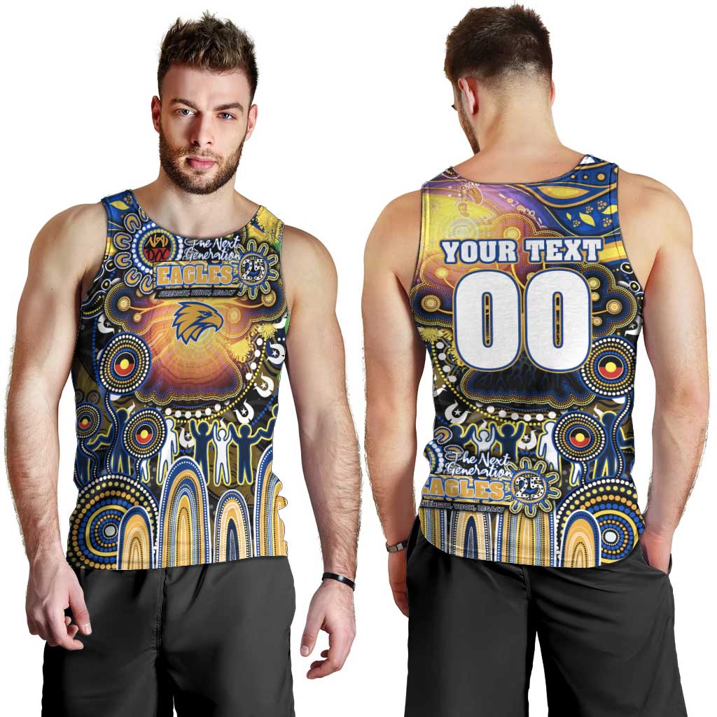 Personalised NAIDOC Week 2025 Eagles Football Men Tank Top Aboriginal Dot Painting