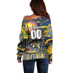 Personalised NAIDOC Week 2025 Eagles Football Off Shoulder Sweater Aboriginal Dot Painting