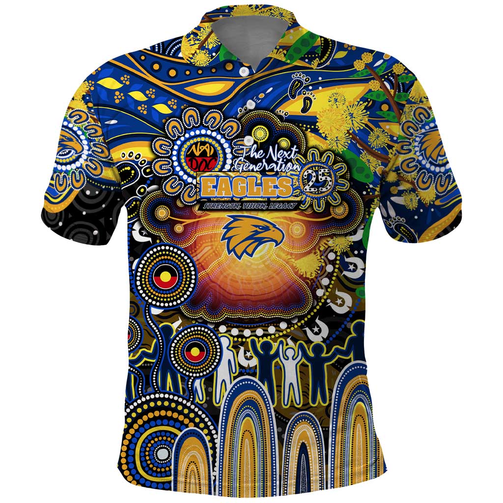 Personalised NAIDOC Week 2025 Eagles Football Polo Shirt Aboriginal Dot Painting
