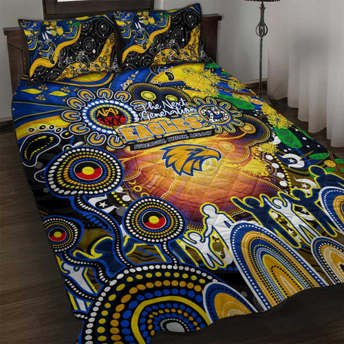 NAIDOC Week 2025 Eagles Football Quilt Bed Set Aboriginal Dot Painting