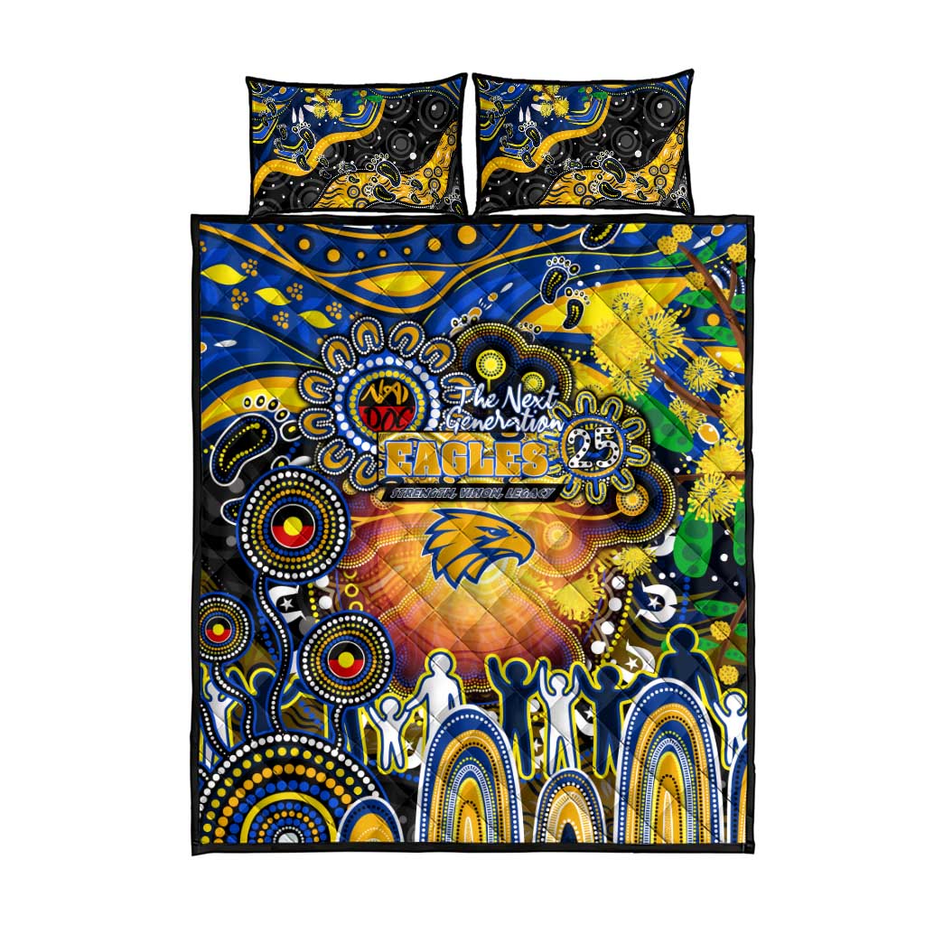 NAIDOC Week 2025 Eagles Football Quilt Bed Set Aboriginal Dot Painting