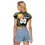 Personalised NAIDOC Week 2025 Eagles Football Raglan Cropped T Shirt Aboriginal Dot Painting