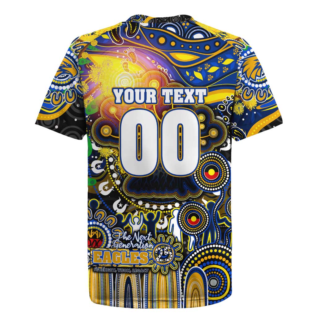 Personalised NAIDOC Week 2025 Eagles Football Rugby Jersey Aboriginal Dot Painting