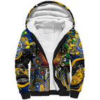 Personalised NAIDOC Week 2025 Eagles Football Sherpa Hoodie Aboriginal Dot Painting