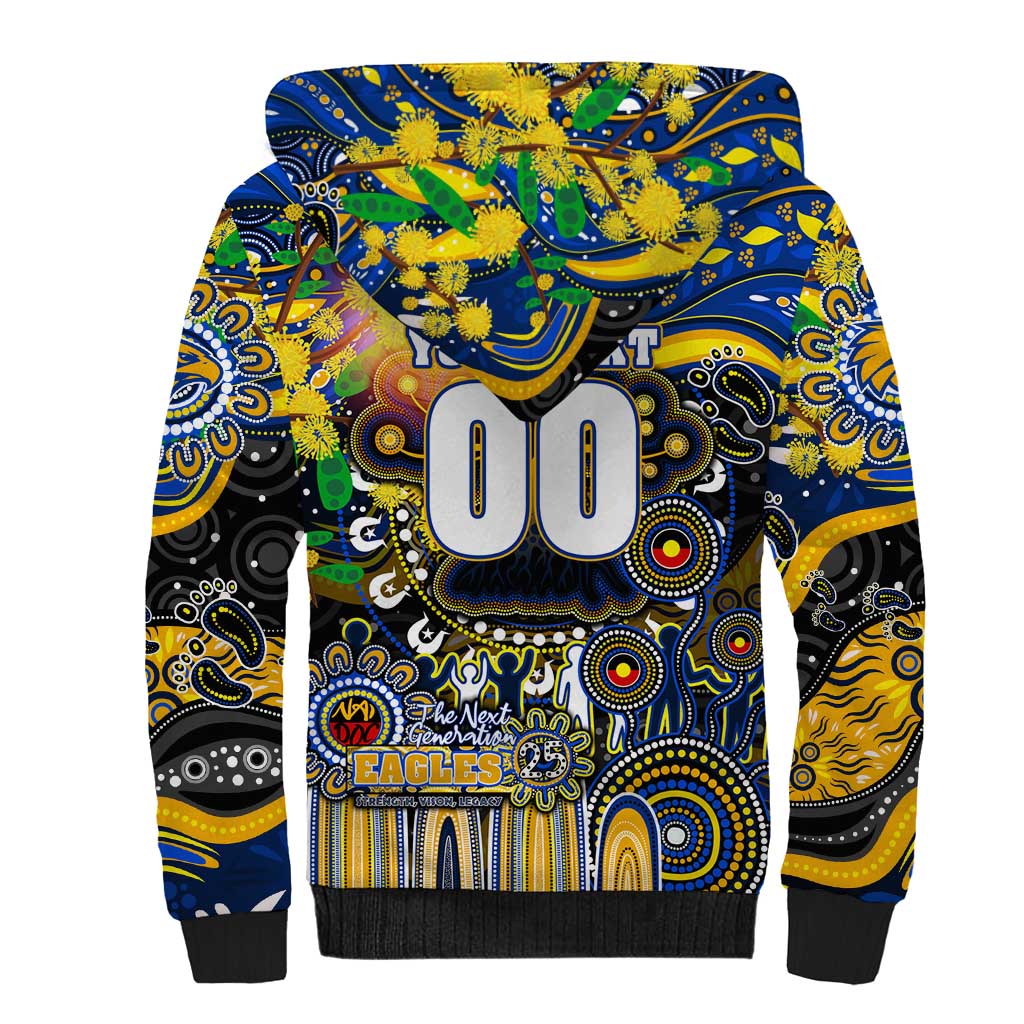 Personalised NAIDOC Week 2025 Eagles Football Sherpa Hoodie Aboriginal Dot Painting