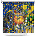 NAIDOC Week 2025 Eagles Football Shower Curtain Aboriginal Dot Painting