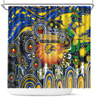 NAIDOC Week 2025 Eagles Football Shower Curtain Aboriginal Dot Painting