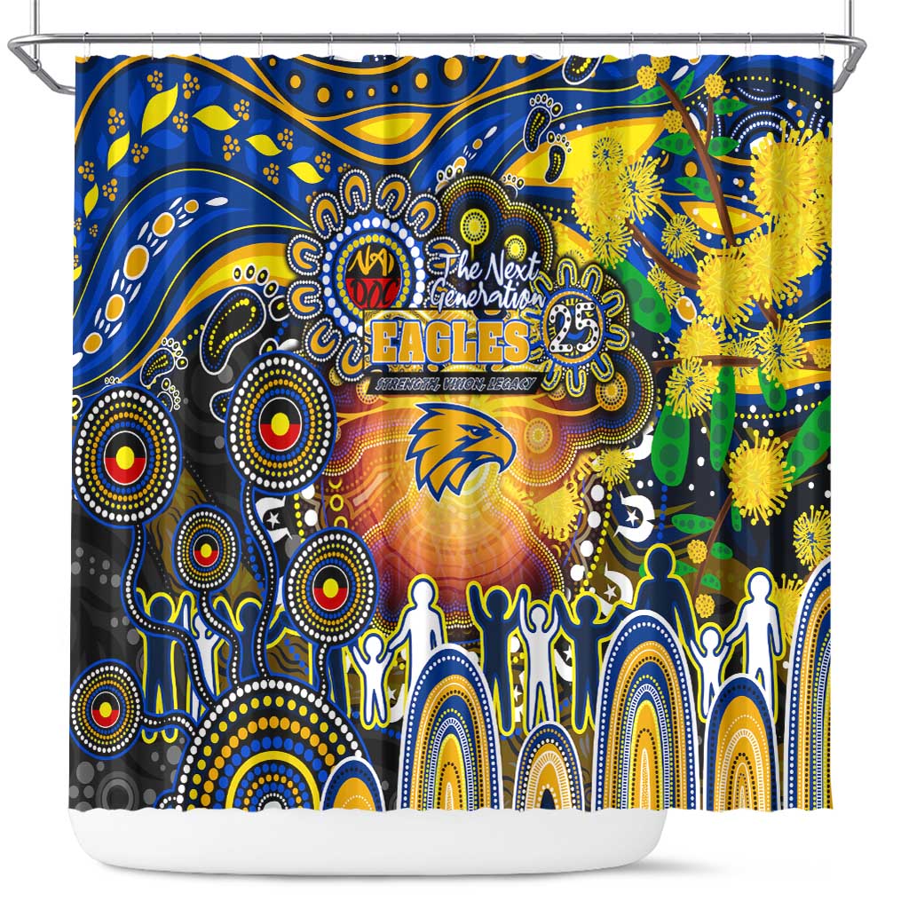 NAIDOC Week 2025 Eagles Football Shower Curtain Aboriginal Dot Painting