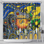 NAIDOC Week 2025 Eagles Football Shower Curtain Aboriginal Dot Painting