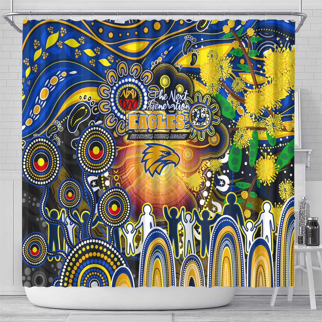 NAIDOC Week 2025 Eagles Football Shower Curtain Aboriginal Dot Painting