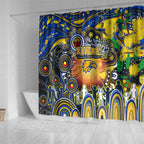 NAIDOC Week 2025 Eagles Football Shower Curtain Aboriginal Dot Painting