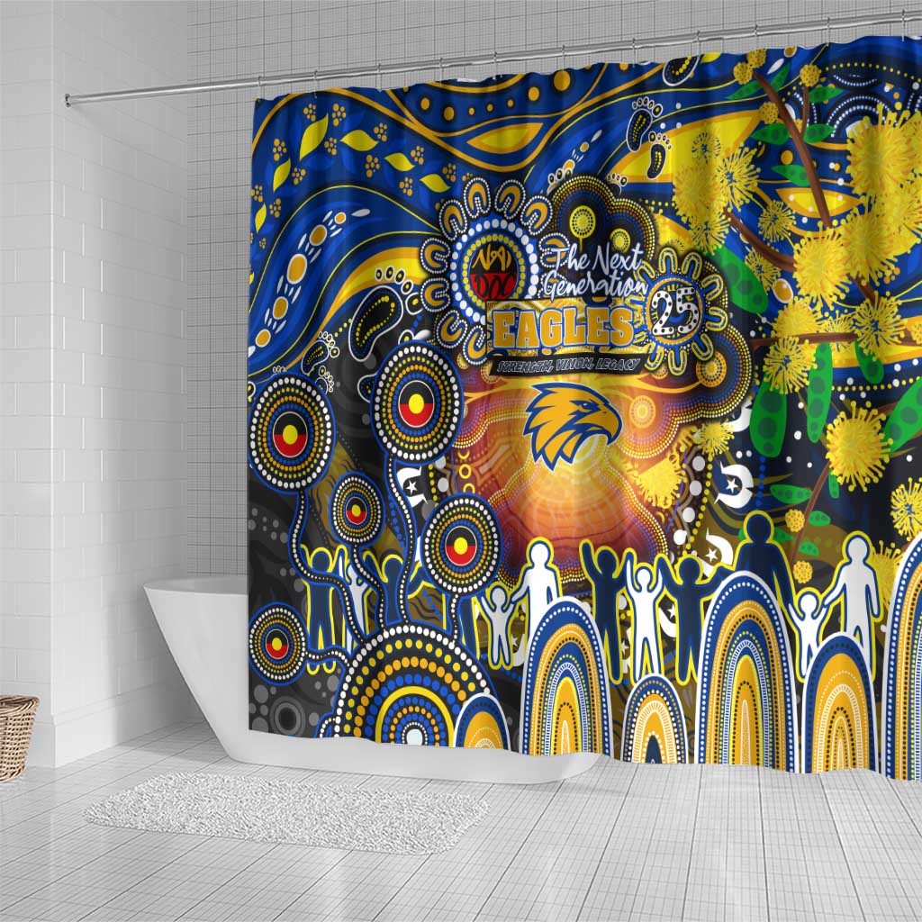 NAIDOC Week 2025 Eagles Football Shower Curtain Aboriginal Dot Painting