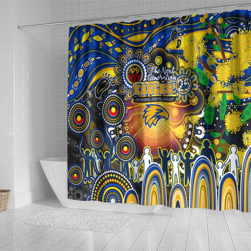 NAIDOC Week 2025 Eagles Football Shower Curtain Aboriginal Dot Painting