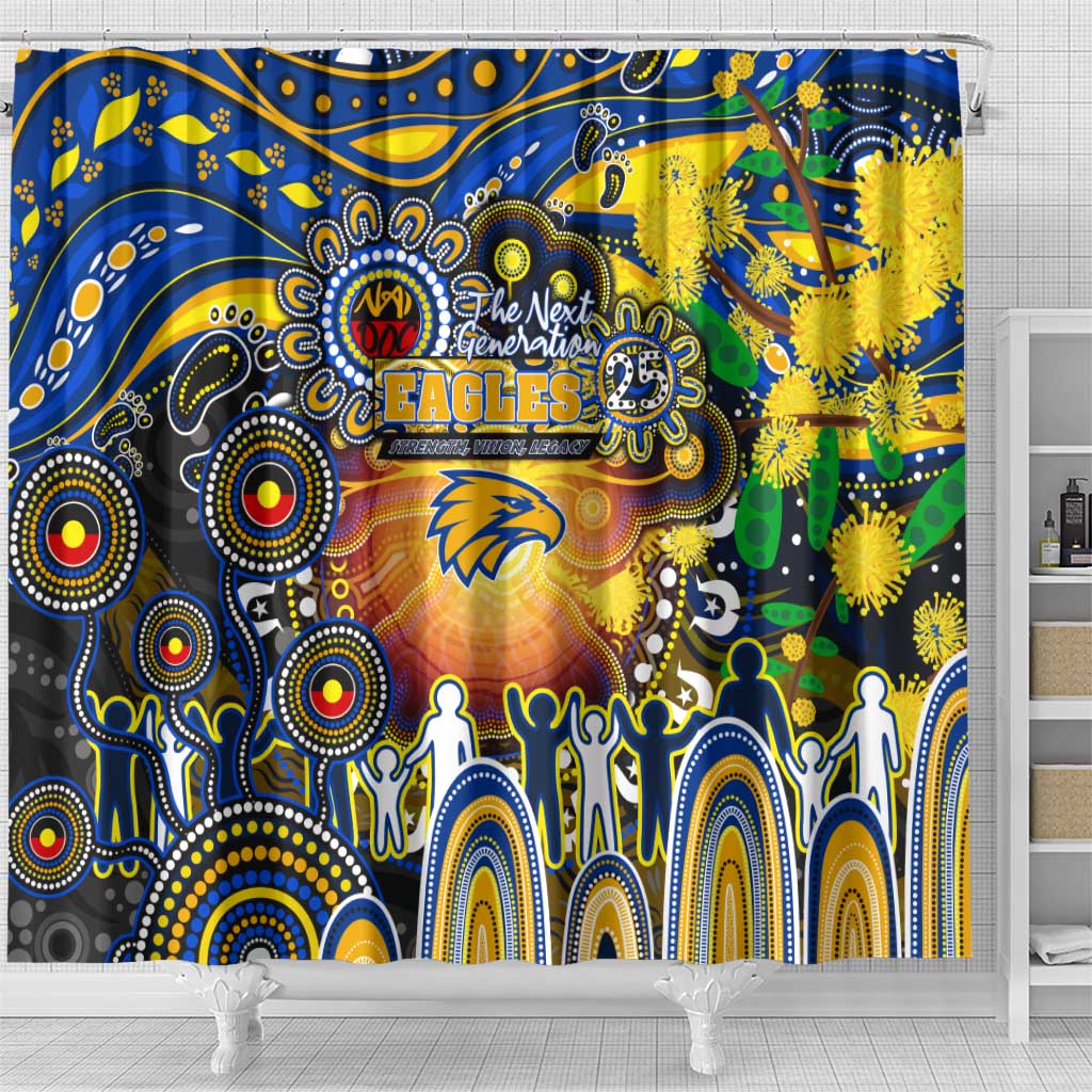 NAIDOC Week 2025 Eagles Football Shower Curtain Aboriginal Dot Painting