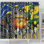 NAIDOC Week 2025 Eagles Football Shower Curtain Aboriginal Dot Painting