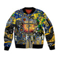 Personalised NAIDOC Week 2025 Eagles Football Sleeve Zip Bomber Jacket Aboriginal Dot Painting