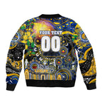 Personalised NAIDOC Week 2025 Eagles Football Sleeve Zip Bomber Jacket Aboriginal Dot Painting